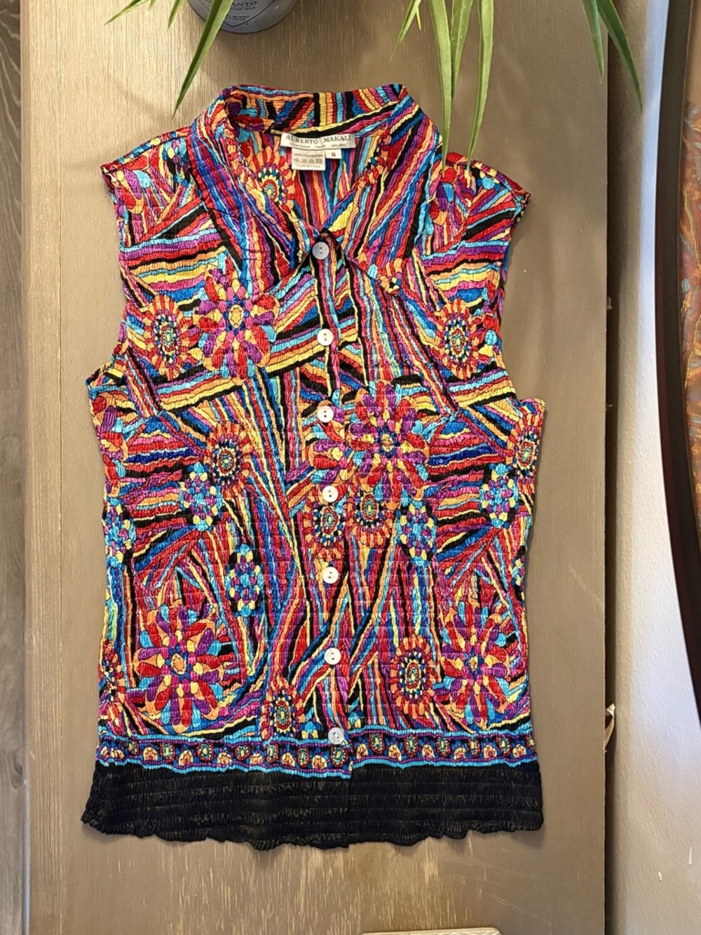 Vintage Alberto Makali Button Down Tank